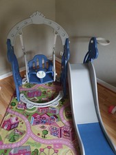 Gerüst Mit Rutsche Und Schaukel Für Kleine Kinder Plastik Blau