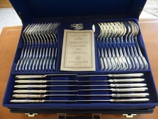 Besteck Augsburger Faden  12 Personen 144 Teile Solingen Versilbert 100