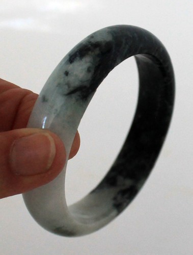 Rund grüner jade armreif - rund,
