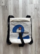 360 Grad Rucksack Segeltuch weiß mit Zahl Blau