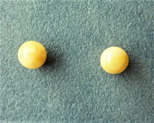 Bernstein ohrstecker kugel - bernstein, 6mm