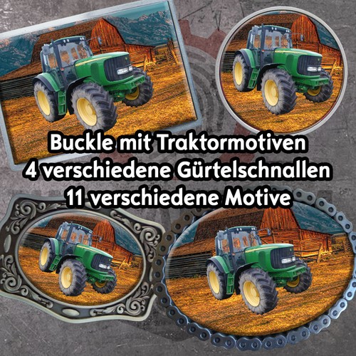 Gürtelschnalle mit traktor - gürtelschnalle,