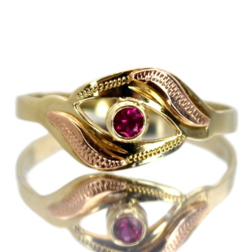 Goldring rubin zweifarbig 14kt - rubin,
