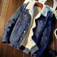 Jeansjacke Sweatjacke Herren Jacke Übergangsjacke Denim Jeans Gefüttert