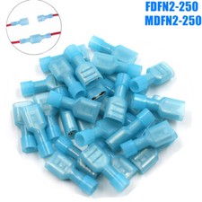 150x Kabelschuhe blau 6,3 Flachsteckhülsen Flachstecker vollisoliert 1,5 -2,5mm