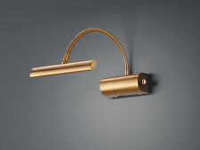 Moderne LED Wandleuchte dimmbar in Altmessing Flexarm Bilderleuchte Spiegellampe