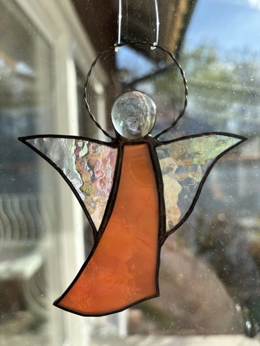 Tiffany glas schutzengel - tiffany, glas,