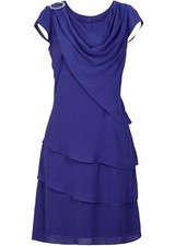 Chiffonkleid Gr. 48 Blau