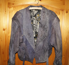 Lederjacke,lila,vintage,retro, 80/90 Jahre Biker-Stil, guter Zustand Gr. 44