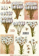 ✂ 3D-Bogen - Weiße Blumen -