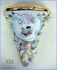 Porzellan Blumen Konsole Wandkonsole Engel Putto 33