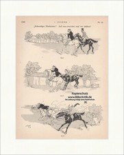 Schneidiges Hinderniss Jugendstil v Meißl Pferde Reiter Wäscheleine Jugend 1189