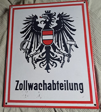 Emailleschild Emailschild Zollwachabteilung Österreich