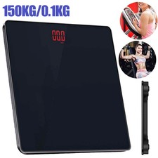Personenwaage Digital Körperwaage aus Glas LED-Display 150 kg Waage Badezimmer
