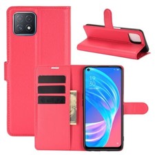 Handyhülle Schutz Case für Oppo A72 5G A73 5G Flip Cover Tasche Etui Bumper Rot
