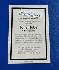 Sterbebild a. Ach/Braunau, gef. 24.02.43 auf Uboot U 522 Mittelatlantik /Madeira