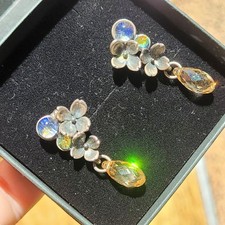 ⭐️ TRAUM Trollbeads Ohrringe 925 SILBER Pampel Tropfen Glas 