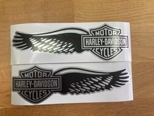 Harley-Davidson silberner Tankaufkleber-Set, 225 x 73 mm
