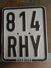 Nummernschild BRD für Mofa / Roller von 2023 - 814 RHY - Neuwertig für Sammler