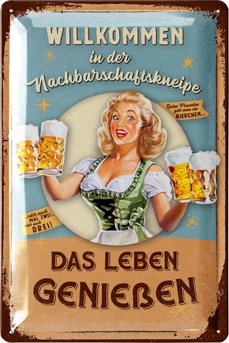Blechschilder retro bier bar - blechschilder,