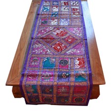 Tischläufer Patchwork Tischdecke Orient-Wandbehang Indien Läufer Rajasthan
