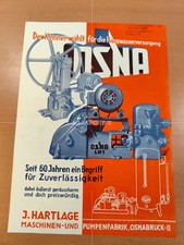 Orig. Prospekt J.Hartlage Maschinen Pumpenfabrik Osnabrück Industrie brochure M2