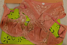 BH SET, Bügel BH + Slip,Spitzen-BH Gr, D 95 + Spitzenslip Gr.52-54,brombeer,neu