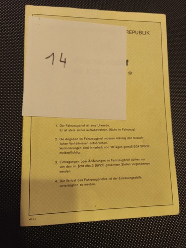 Ddr kfz brief anhänger - brief,