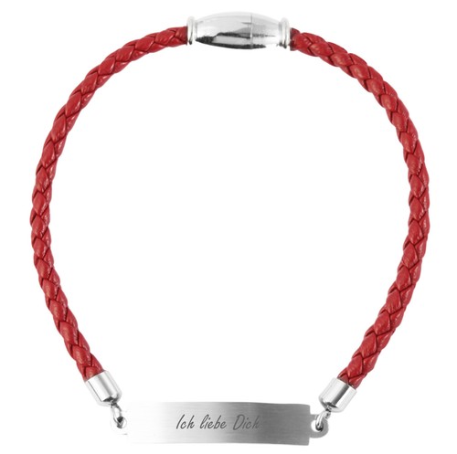 Gravur lederarmband rot - gravur,