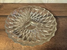 2x Vintage Pressglas Servierplatte 3-fach geteilt – Retro Set