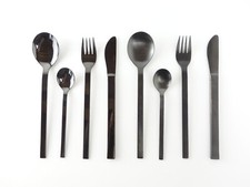 2 x je 4-teiliges Besteck mono-a Edition 50  Titan poliert + Titan matt   TOP