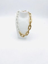 ZARA; Statementkette mit großen Gliedern, weiß, gold, Länge: 32 cm