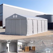 Lagerzelt 5x8-8x16 m Zelthalle Industriezelt mit Schiebetor PVC 850 N