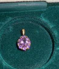 Amethyst Gold 333  Edelstein Anhänger lila gold 1,45gramm  Nachlass 11mm X 10mm