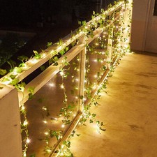 LED Lichterkette Außen LED Beleuchtung Solar Efeu Garten Balkon Dekor 2/5/10m 