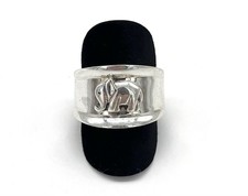 925/- Silberring, Bandring, Muster, Elefant, 14,5 mm breit, Gr. 63