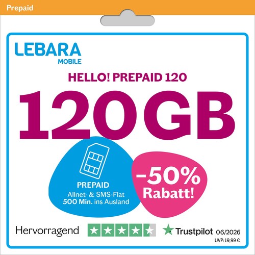 Lebara hello 120 prepaid - lebara, hello!