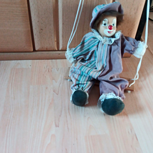 Clown marionette stoff textil - clown-marionette, stoff/textil