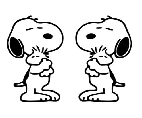 Aufkleber snoopy mit - 2x,