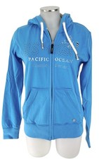 Gaastra Sweater Jacke Damen XL türkis Hoodie mit Print Kapuze 95% Baumwolle top