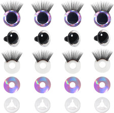 16mm Puppenaugen Sicherheitsaugen Kunststoff Basteln Augen Glitter Spielzeug