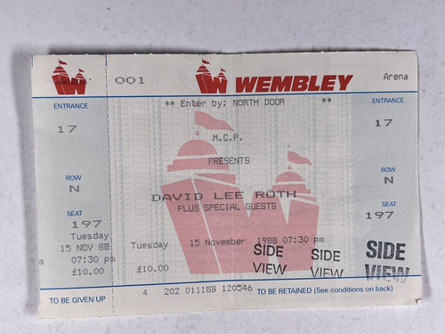David lee roth complete ticket - david,