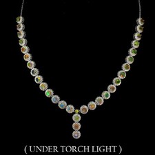 Silber Halskette Opal echte