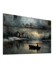 Panorama Leinwandbild See mit