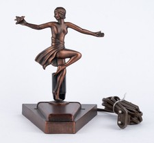 Art Deco L&L WMC Lampenfuß 9919 "Lady with Bird" Frau mit Vogel Vintage Rarität