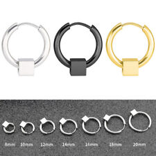 Klapp Creolen mit Würfel Edelstahl Damen Herren Ohrringe Kreolen Unisex