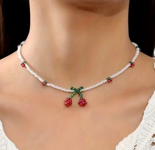 Niedliche kette boho kirschen - kette,