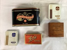 Cigarillos- u. Tabak Dosen aus Holz, Metall u. Pappe! Selten und gut erhalten!