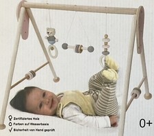 Neuwertiges Hess Holzspielgerät Spielbogen Babyspielgerät mit Figuren