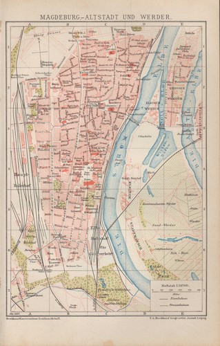 Landkarte city map 1898